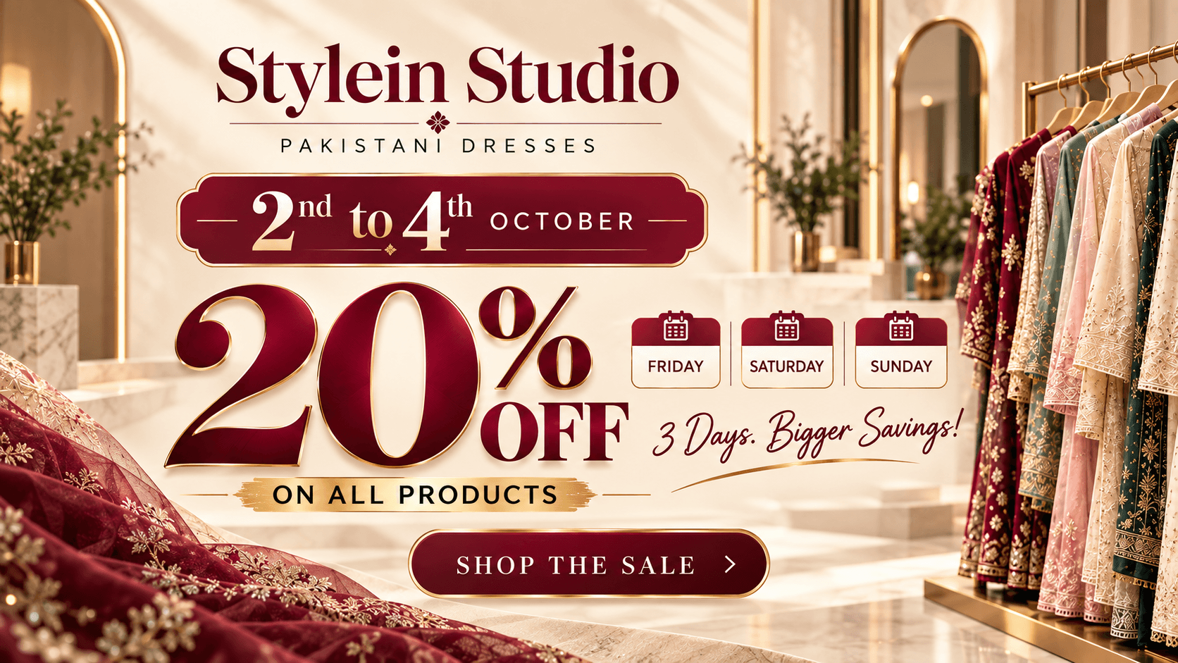 Stylein Studio 20 percent off sale