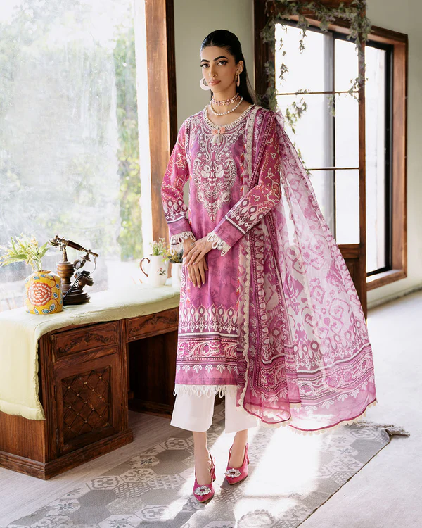 Roheenaz | Printed Lawn - Amaranth